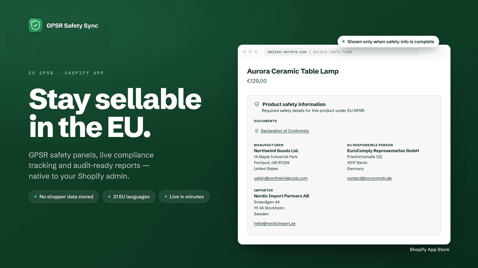 GPSR -- Stay sellable in the EU
