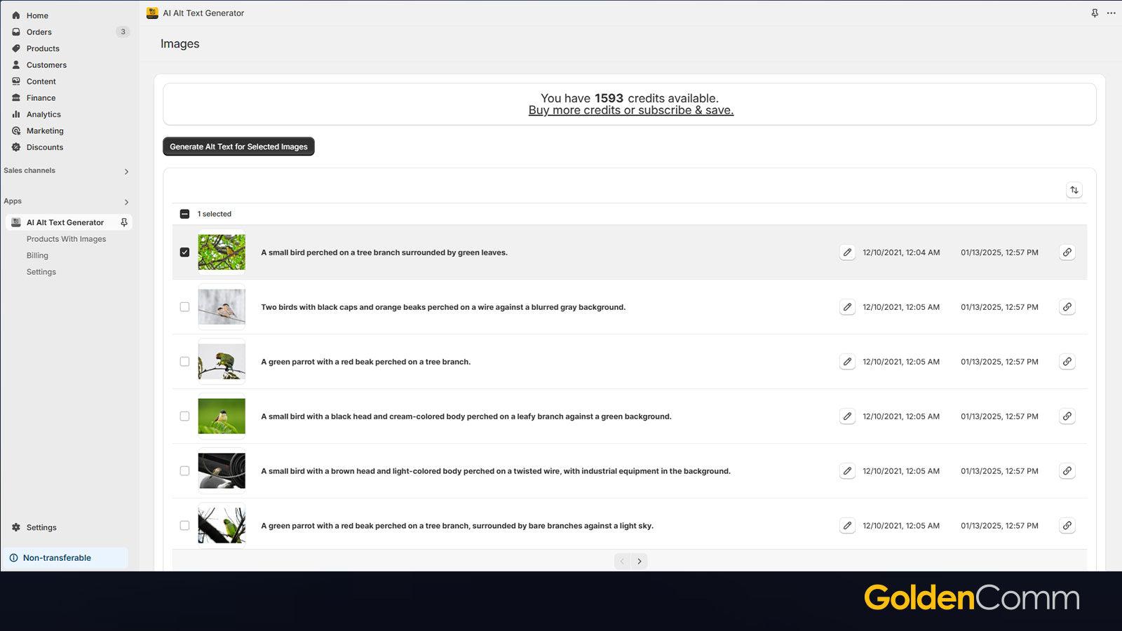 AI Alt text generation by image