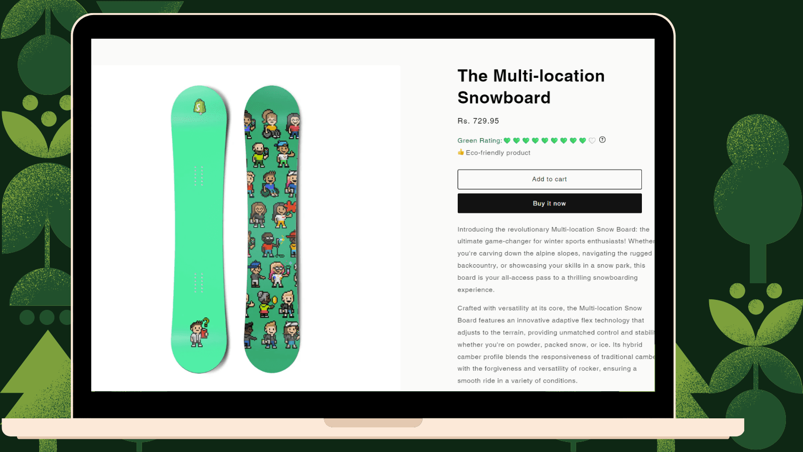 Display Green Score (Sustainability score) in product page