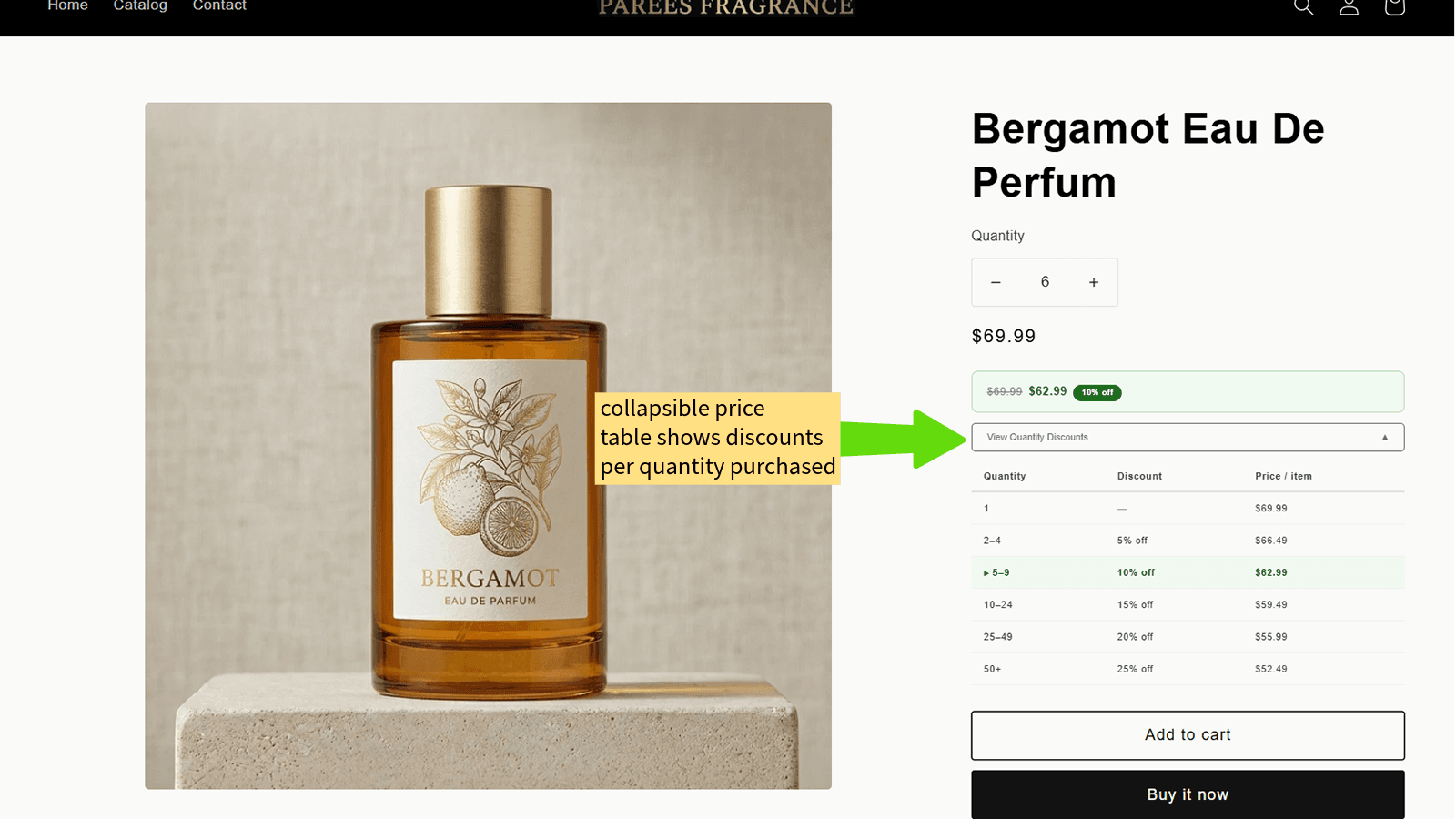 Clean Collapsible Price Table Shows Customers How Much They Save