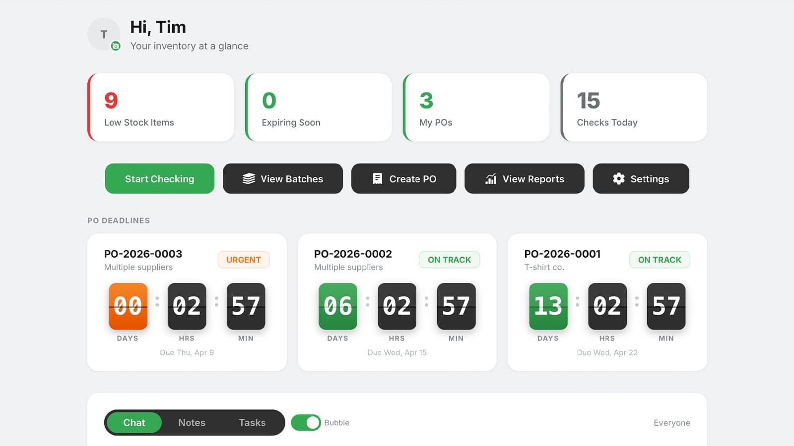 StockKoala inventory management dashboard.