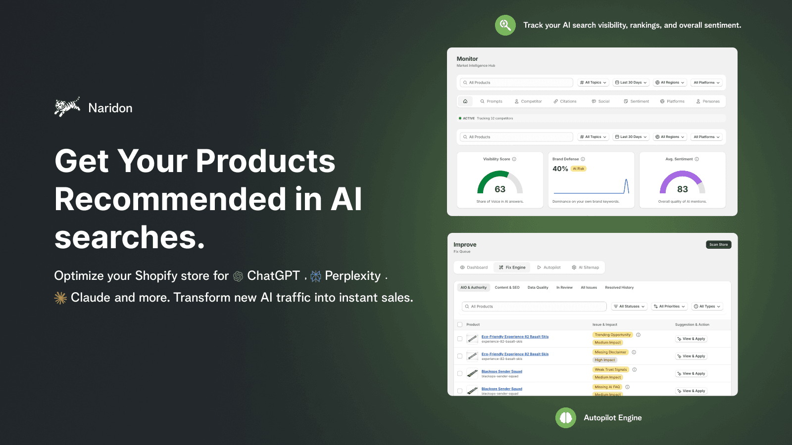 Naridon: AI search optimization for Shopify product recommendati
