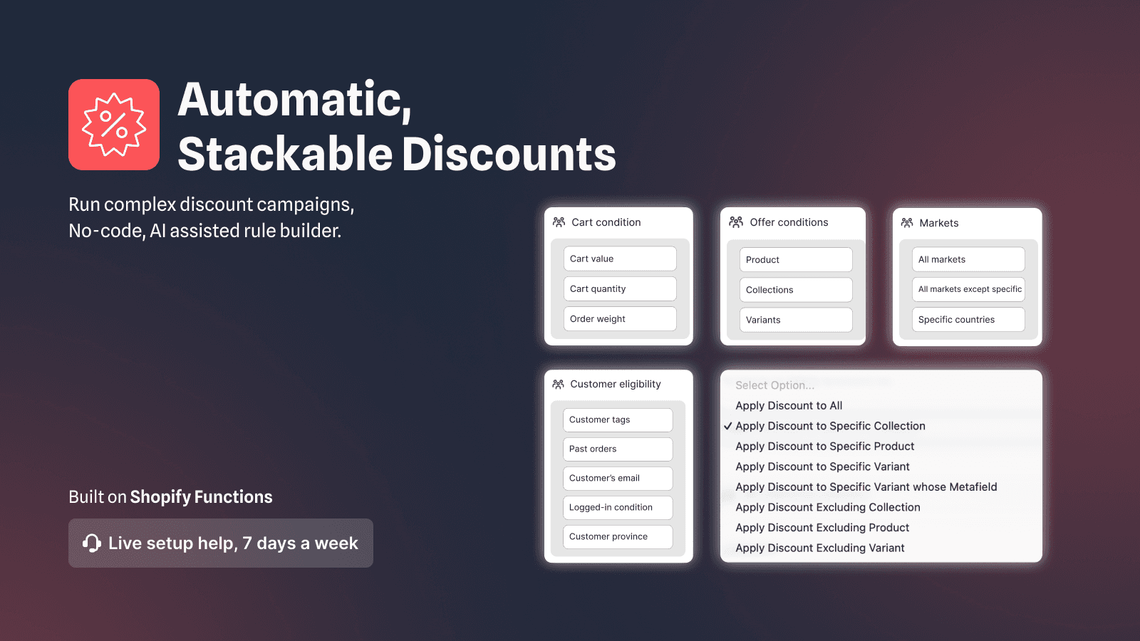 Automatic discount, free gift with purchase