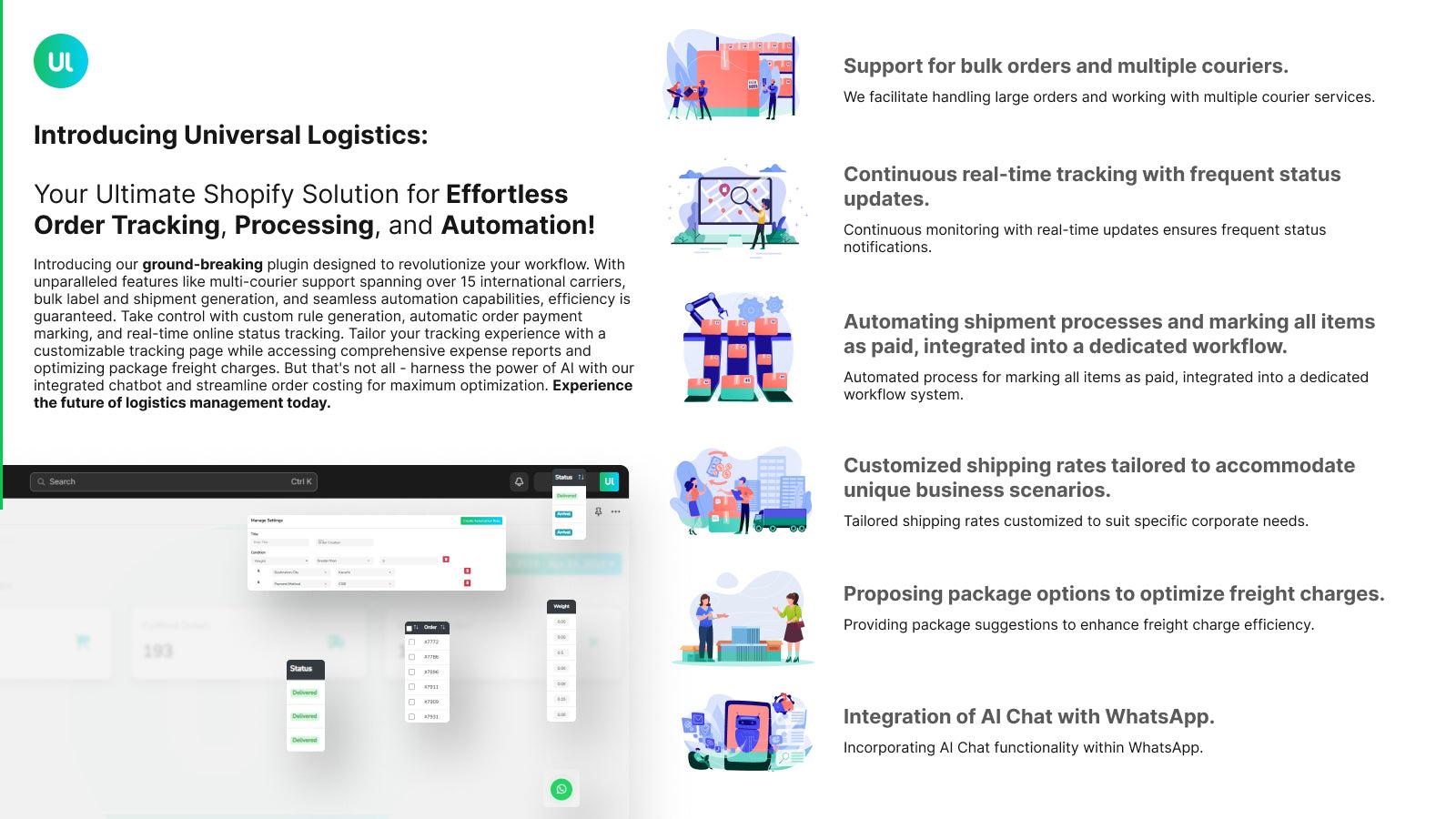 Multi-logistics automate orders, bulk shipments