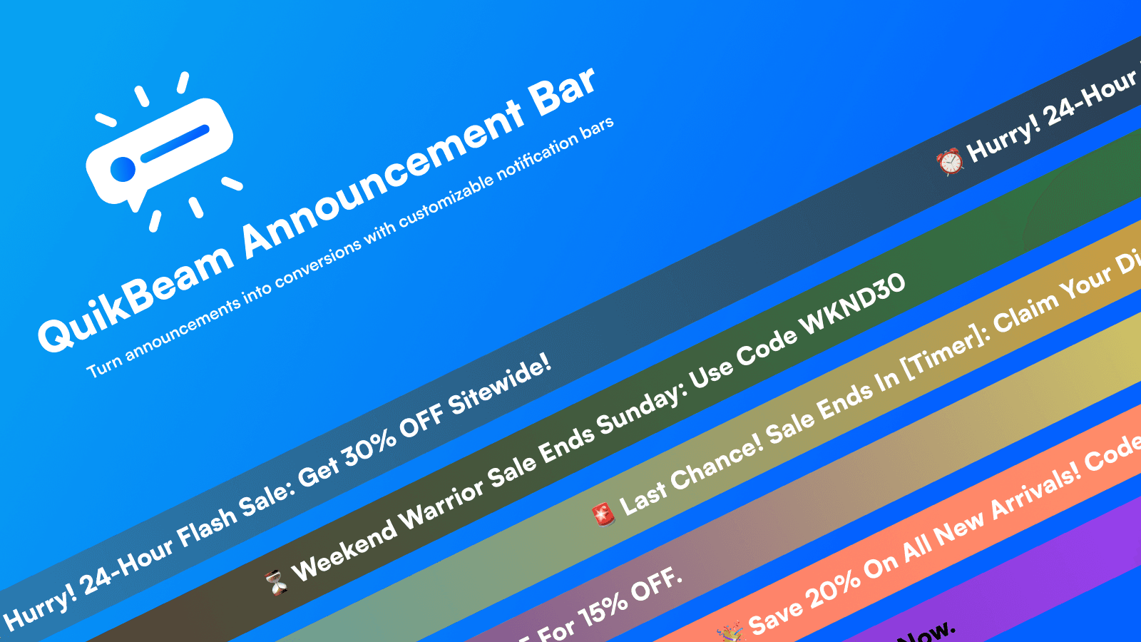 QuikBeam Announcement Bar