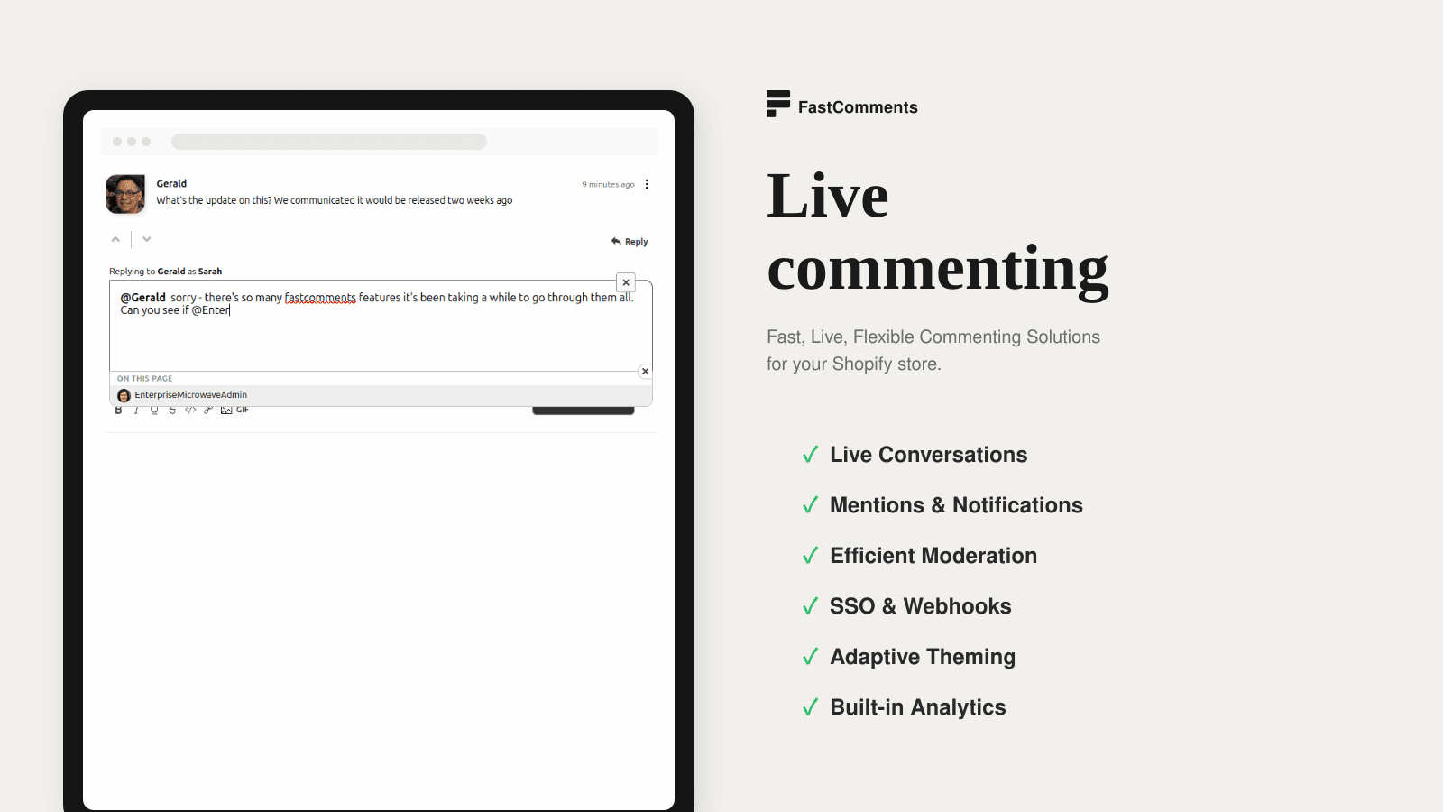 Thread example & feature list