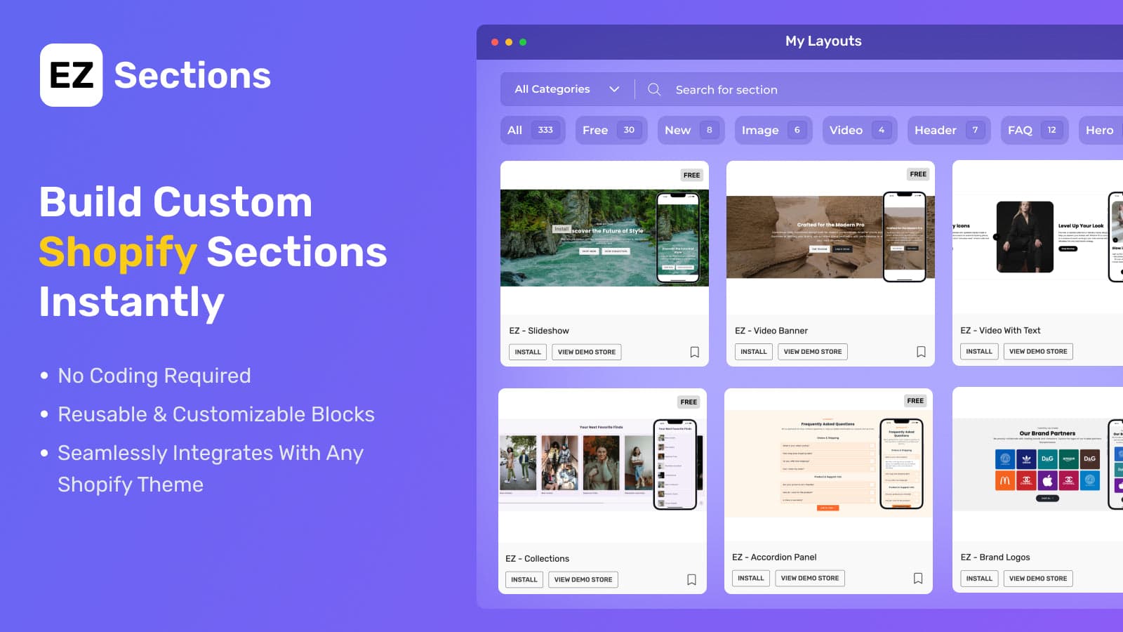 ezsections featured