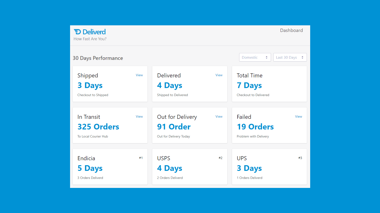 Deliverd Dashboard