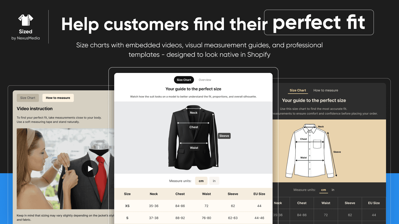 Sized - Size Chart and Size Guide