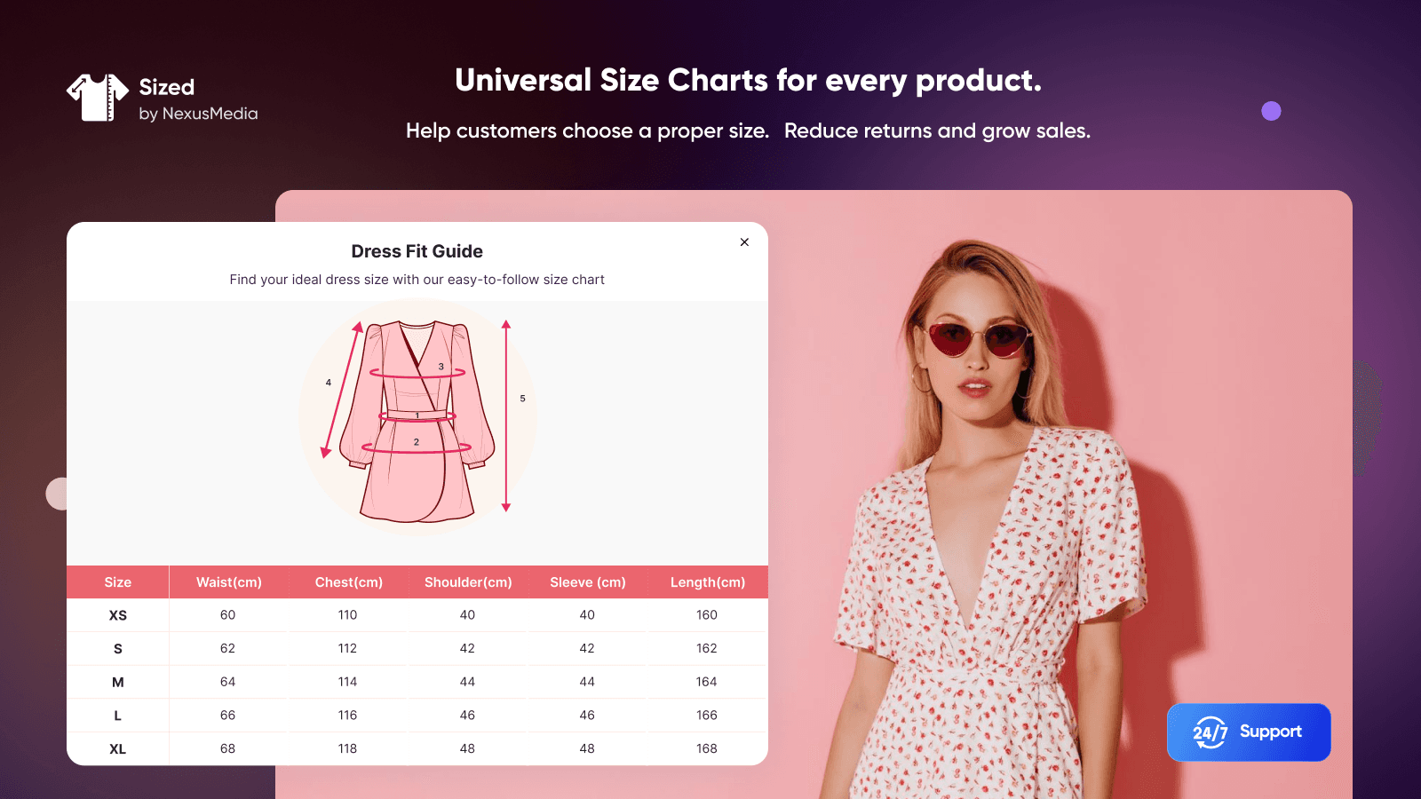 Sized - Size Chart and Size Guide