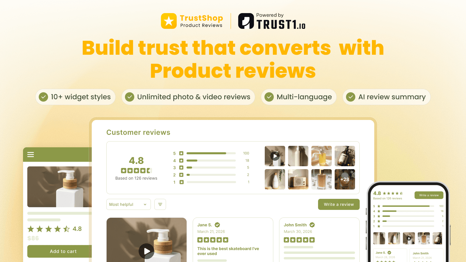 Turn product reviews & ratings into trust and higher conversions