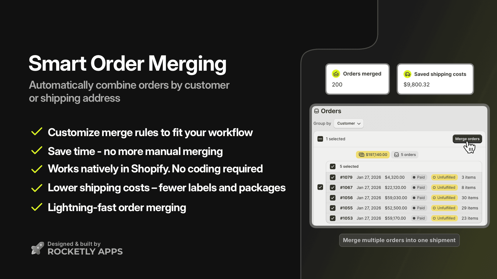 Smart automatic order merging