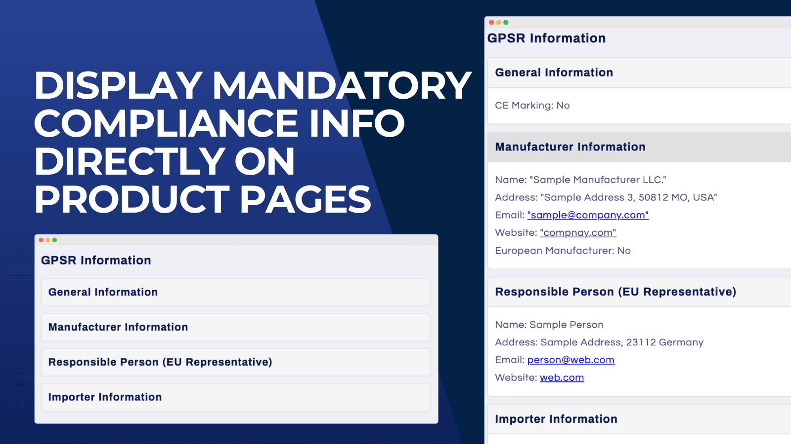 GPSR Compliance Information