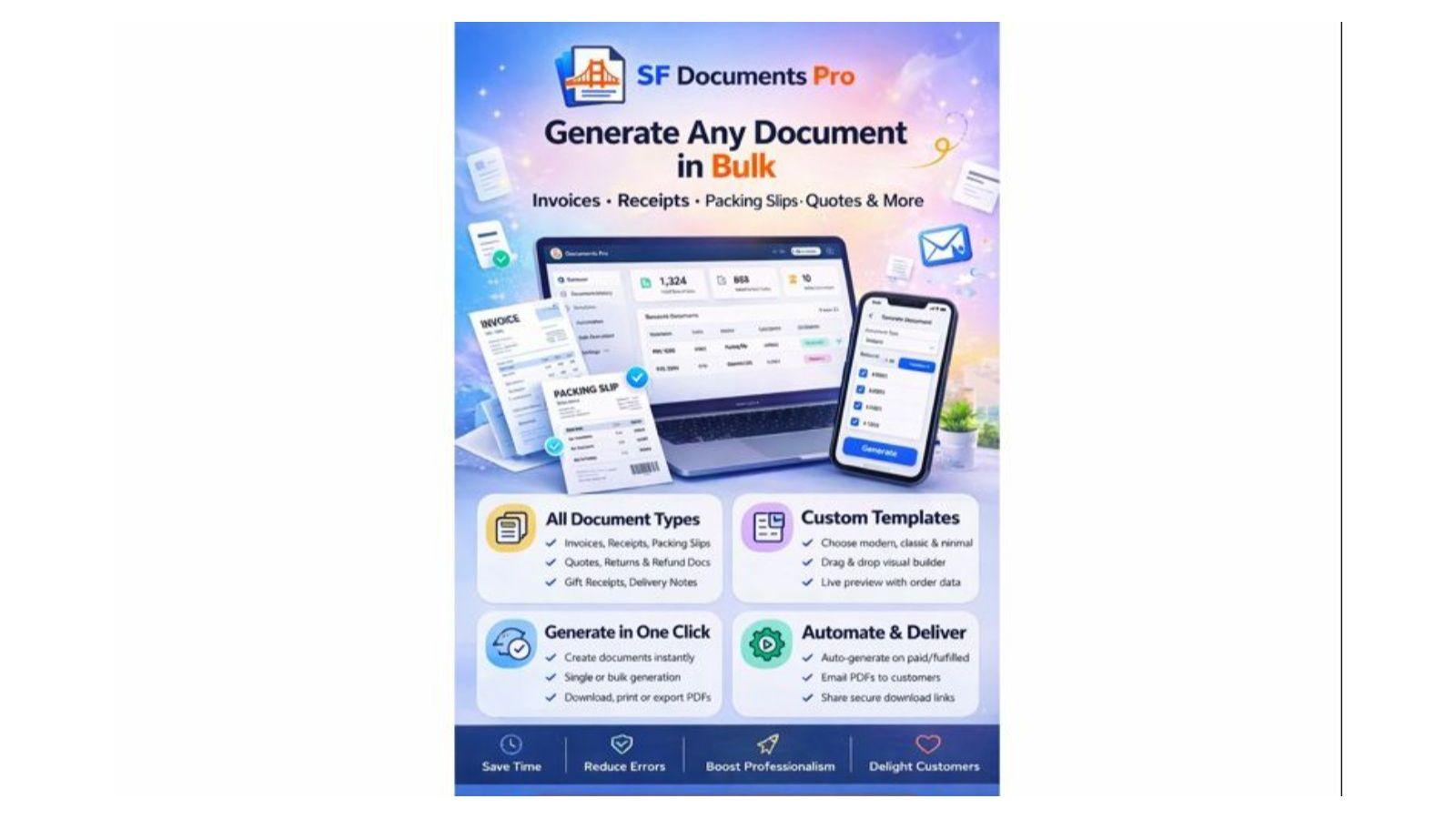 SF Documet Printer Pro. Automate, Bulk download, share securely