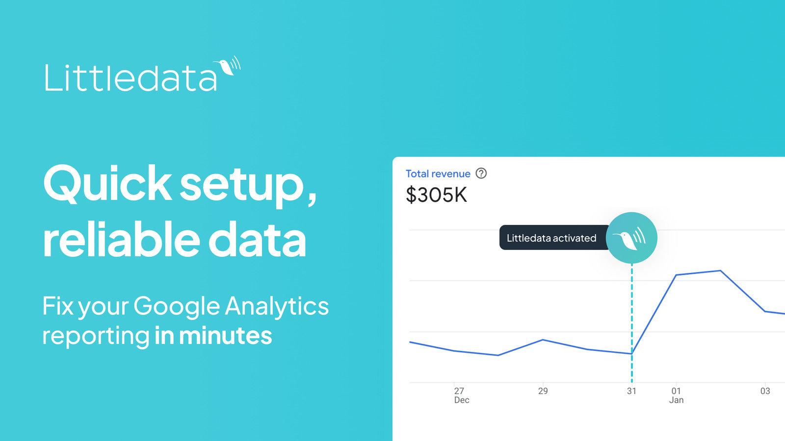 Quick setup of Google Analytics, reliable data