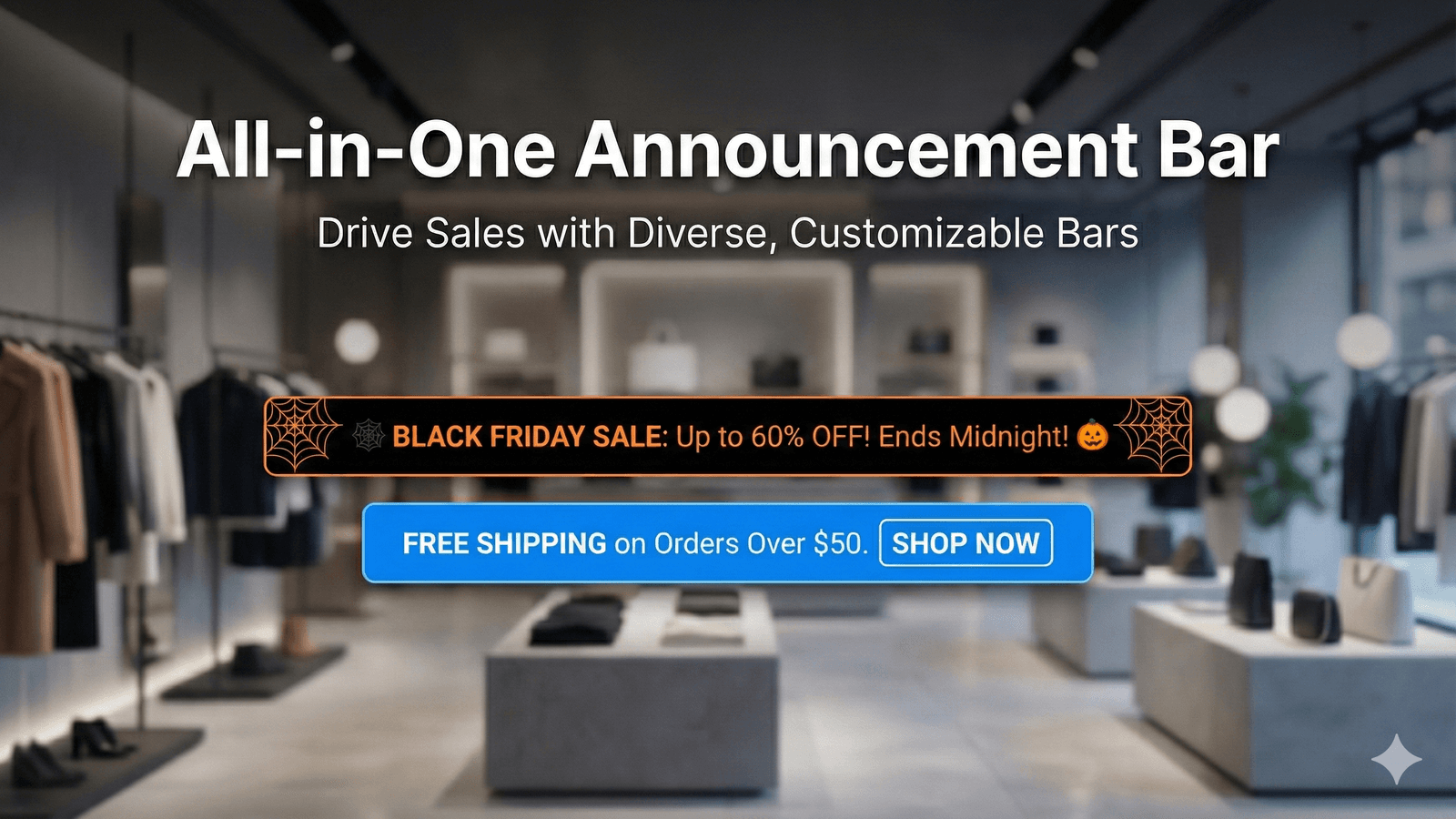 Customizable Announcement Bar: Holiday & Free Shipping Button