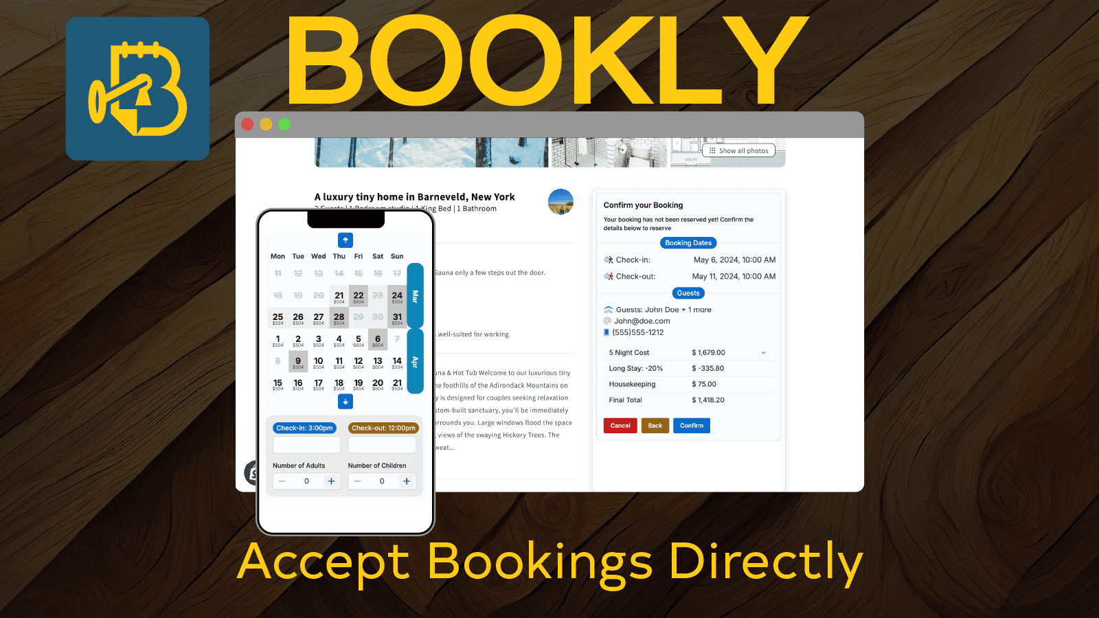 Bookly: easily accept bookings directly on your own website