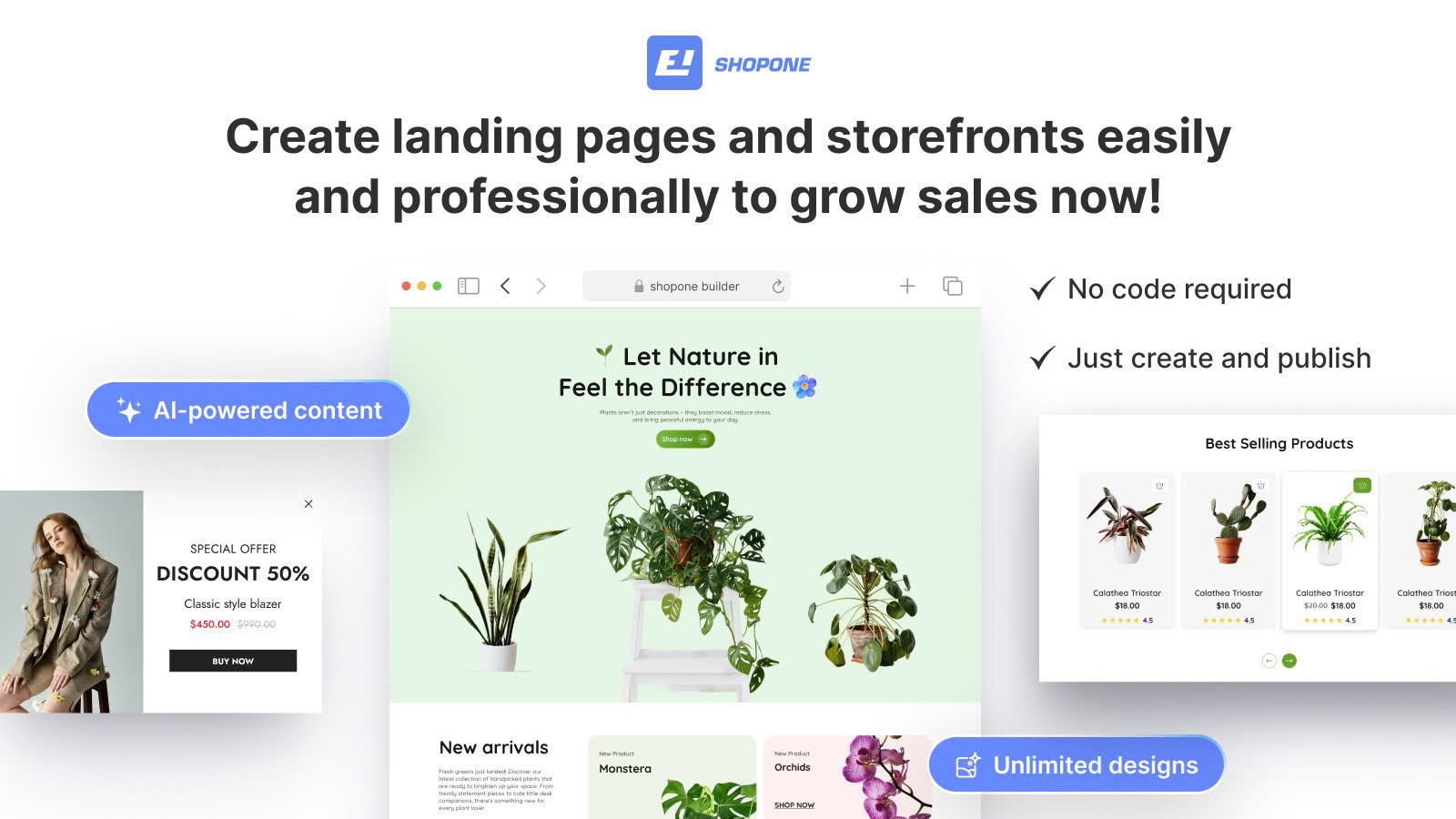 Landing page builder, page builder, section builder, builder