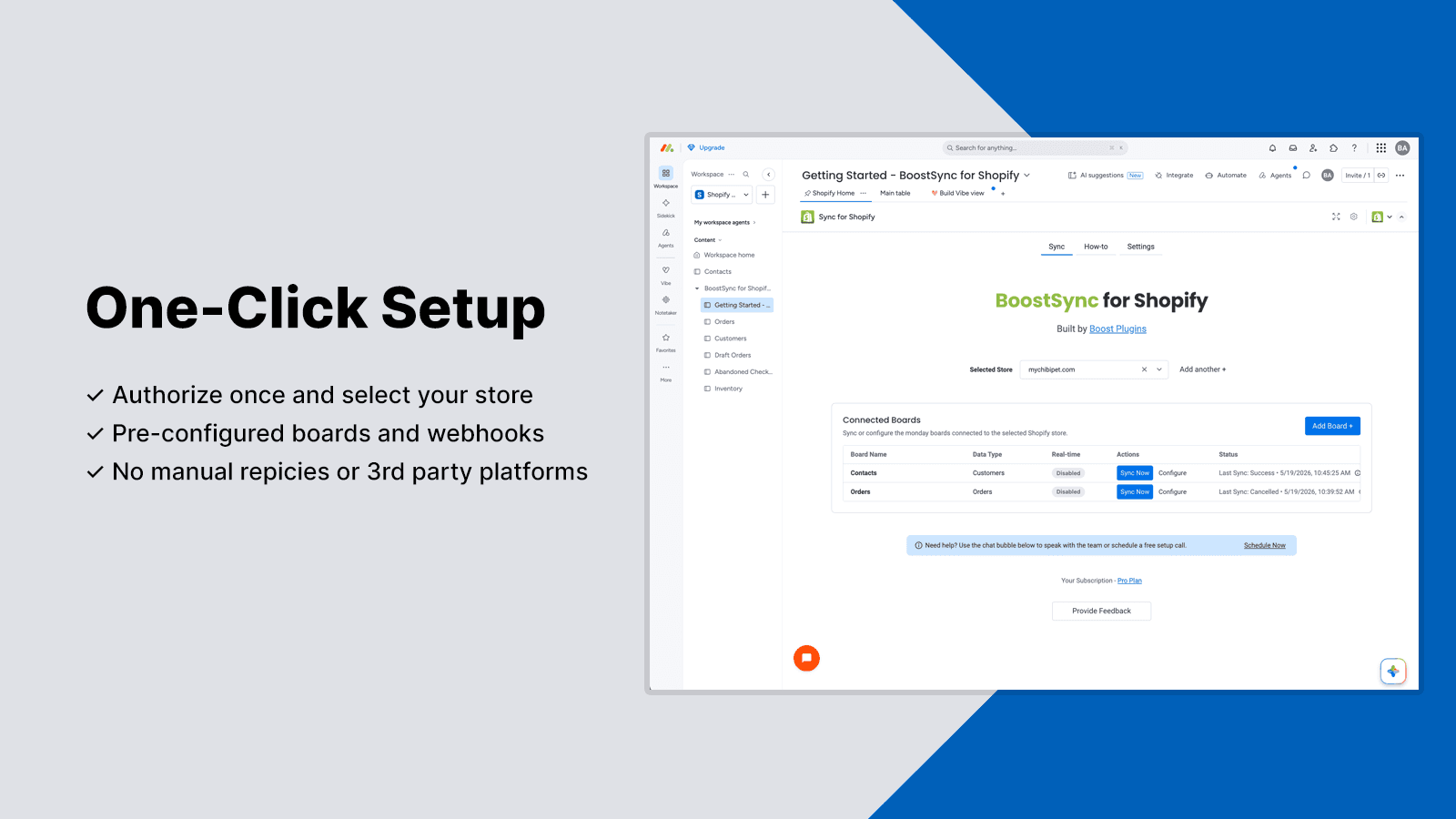 One click setup