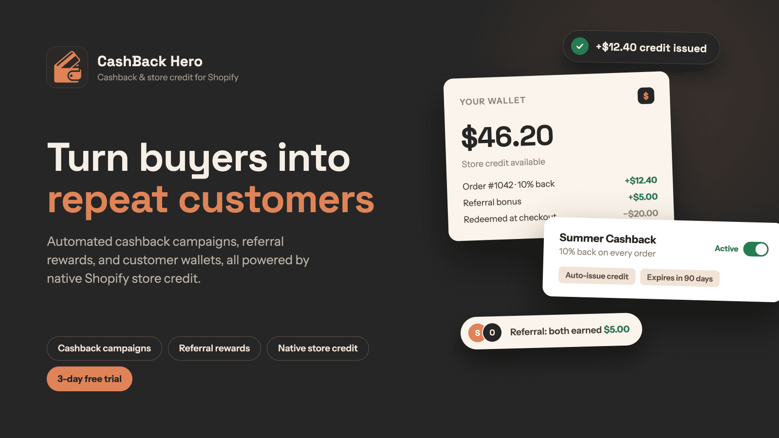 CashBack Hero Featured Media, highlighting top functions