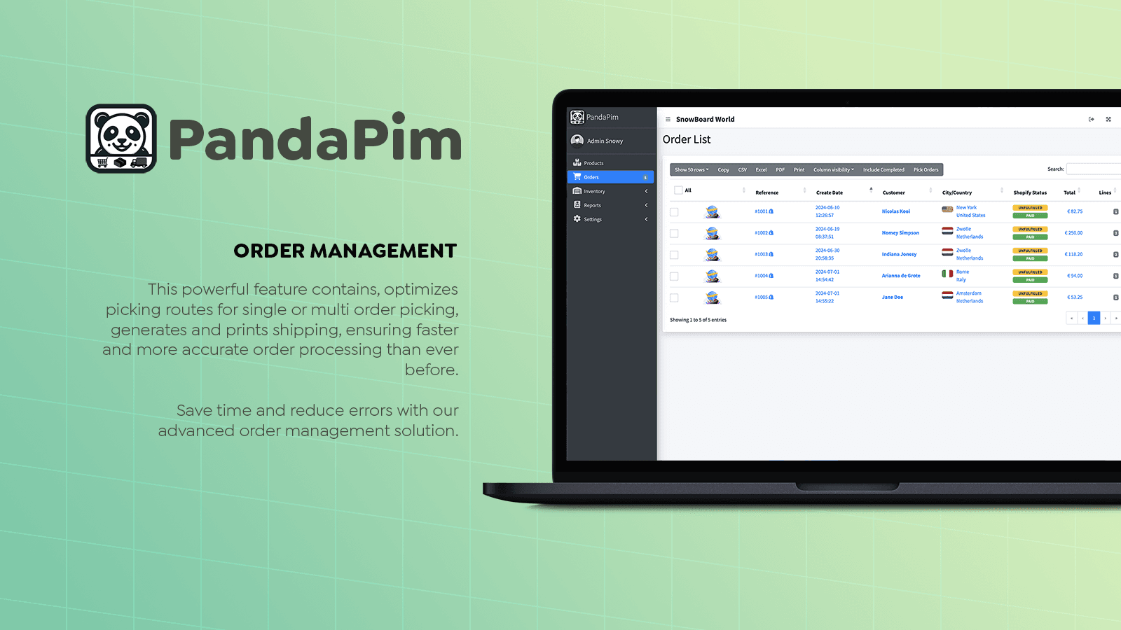 PandaPim: Your money and Time Saving Order, Product & Stock Tool