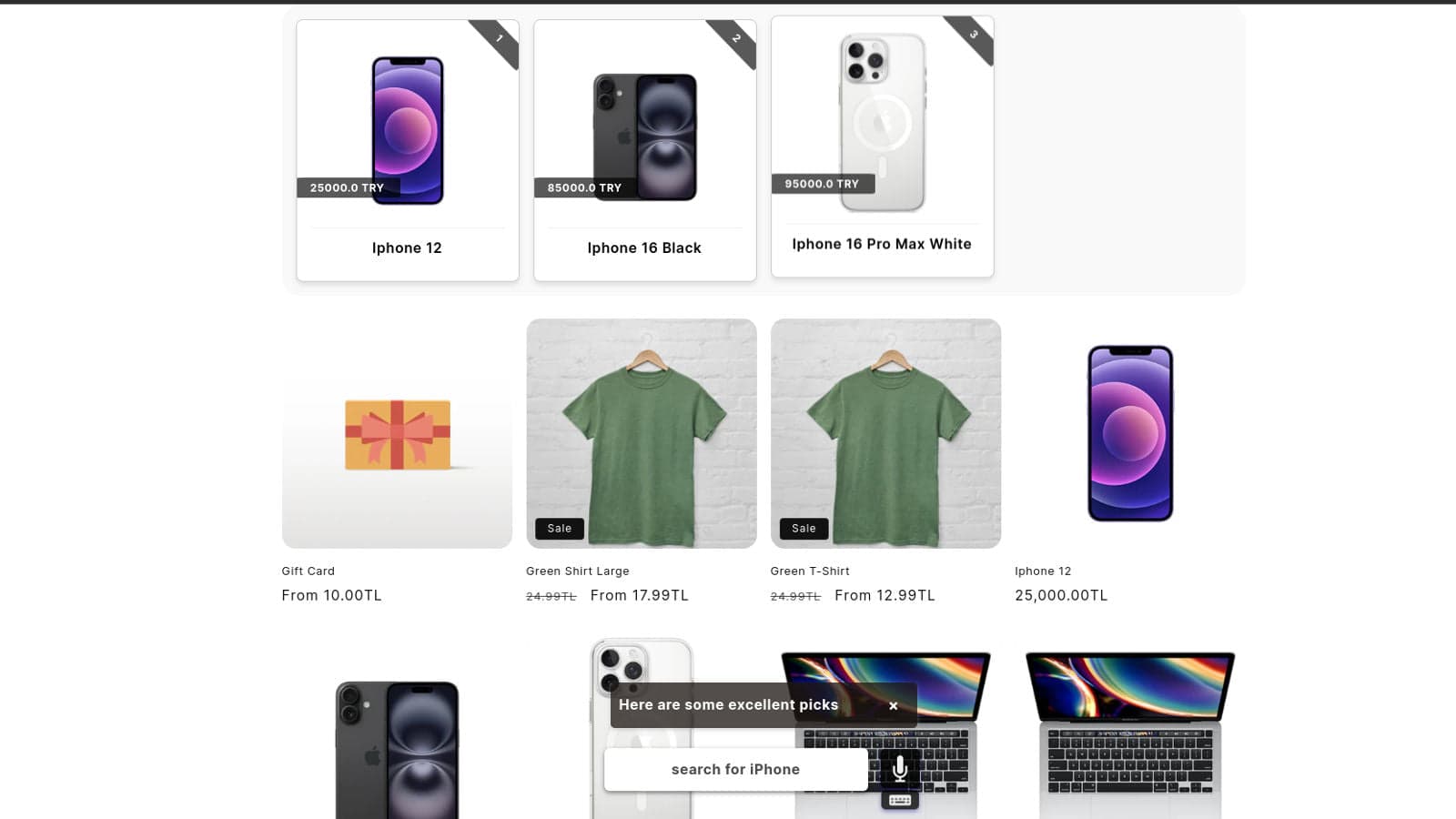 Search Product by Voice/Text Command