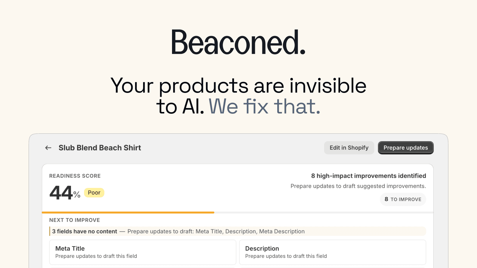 Your products are invisible to AI. We fix that.