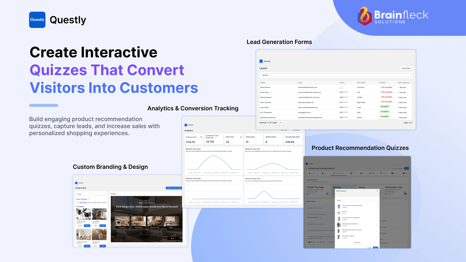 Capture leads, recommend products and grow revenue with quizzes