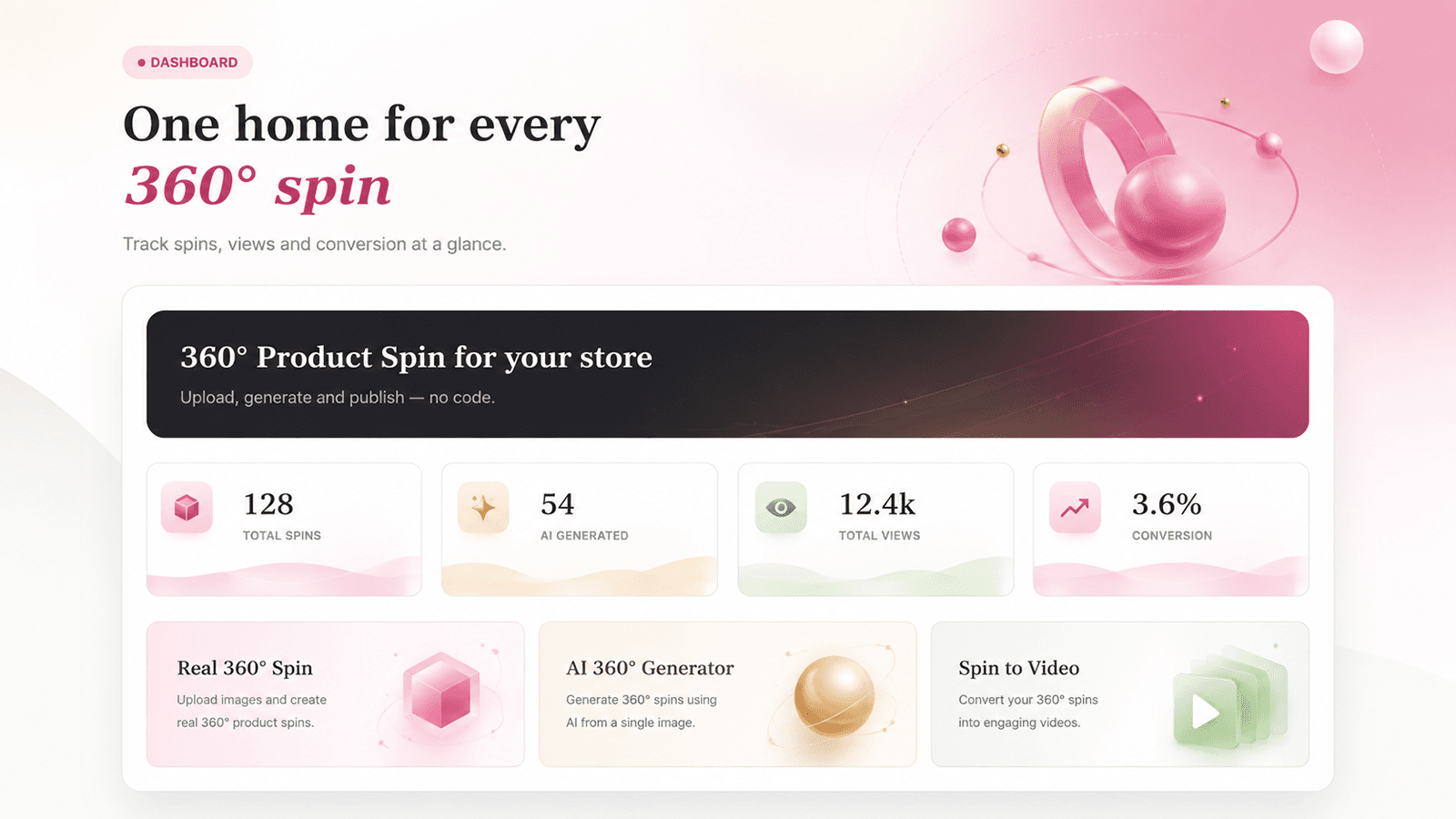ZS Spin View dashboard inside Shopify admin showing total spins,