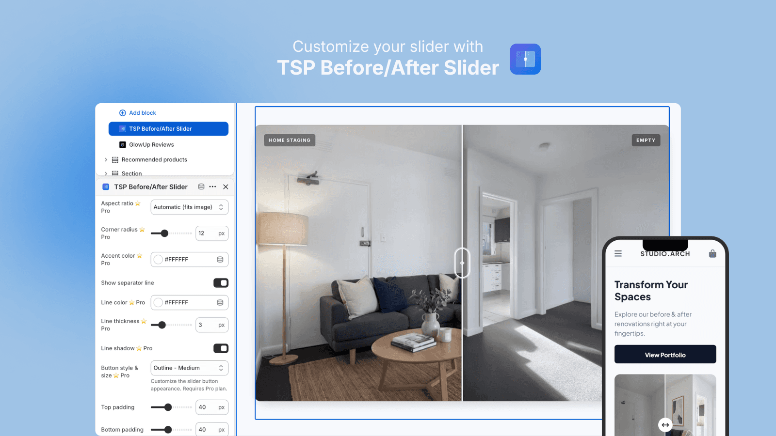 Increase conversion with Before After Slider