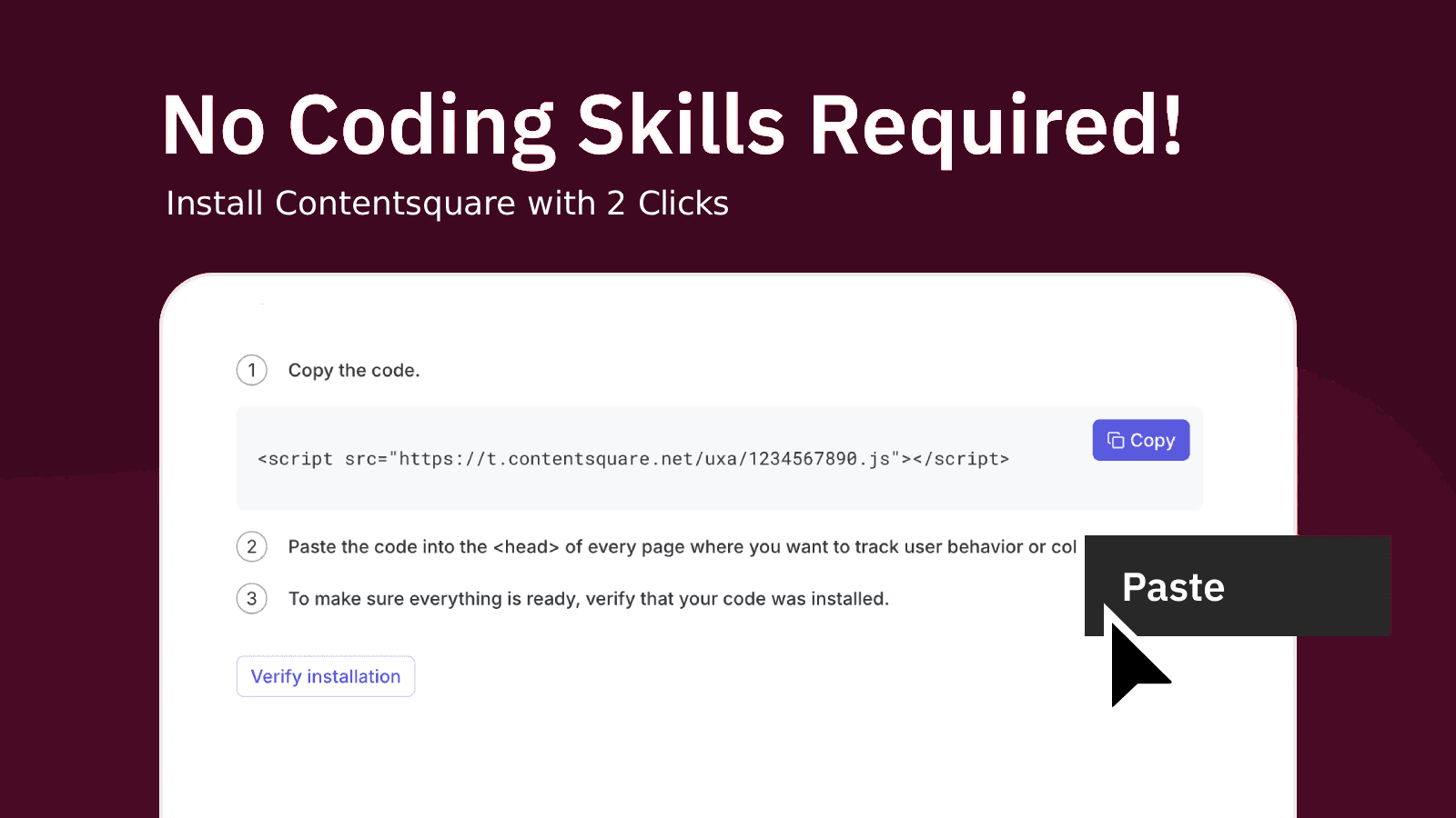 Schematic image of copy/pasting the Hotjar code