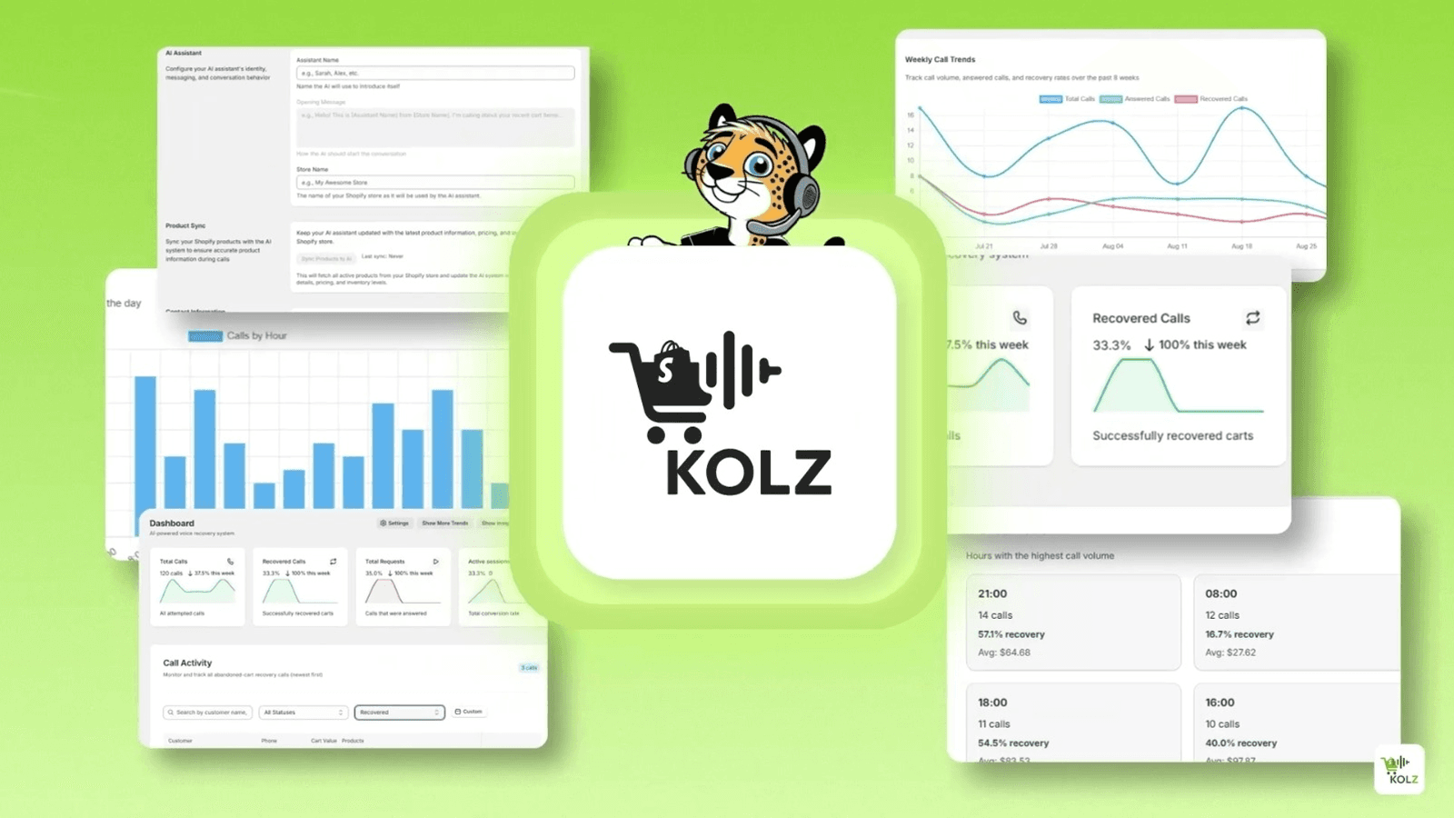 This screen shows the merchant's perspective of the KOLZ applica