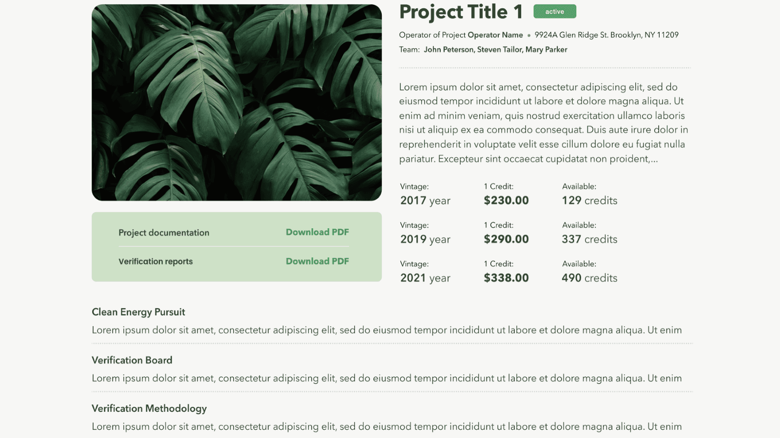 Project card