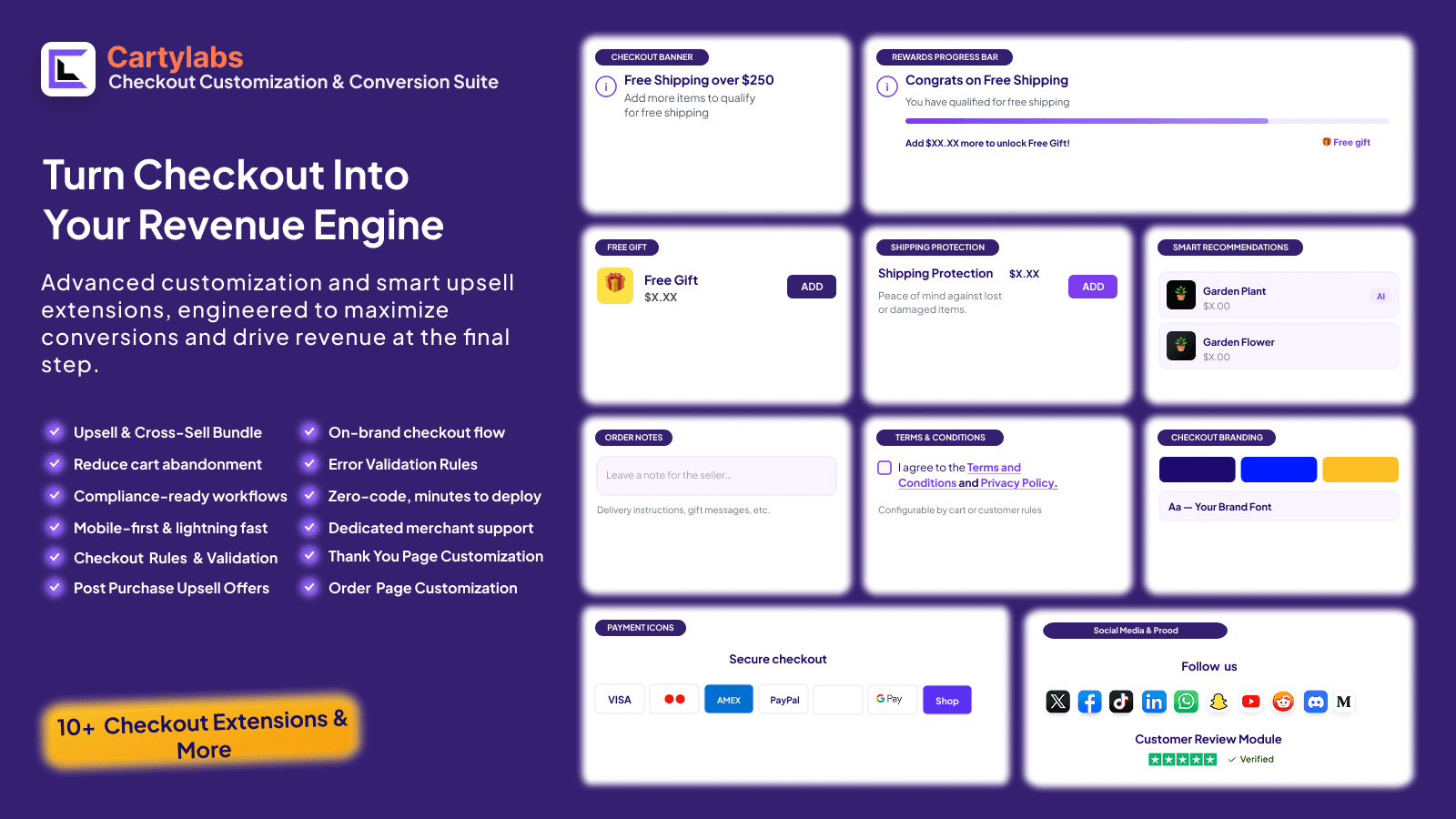 Checkout Upsell, Checkout Customization & Post Purchase Upsell