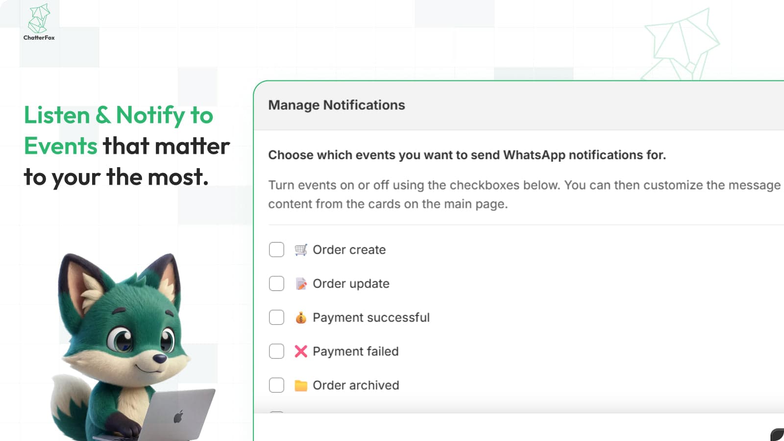 Events_ Listen & Notify to Events that matter to your the most.