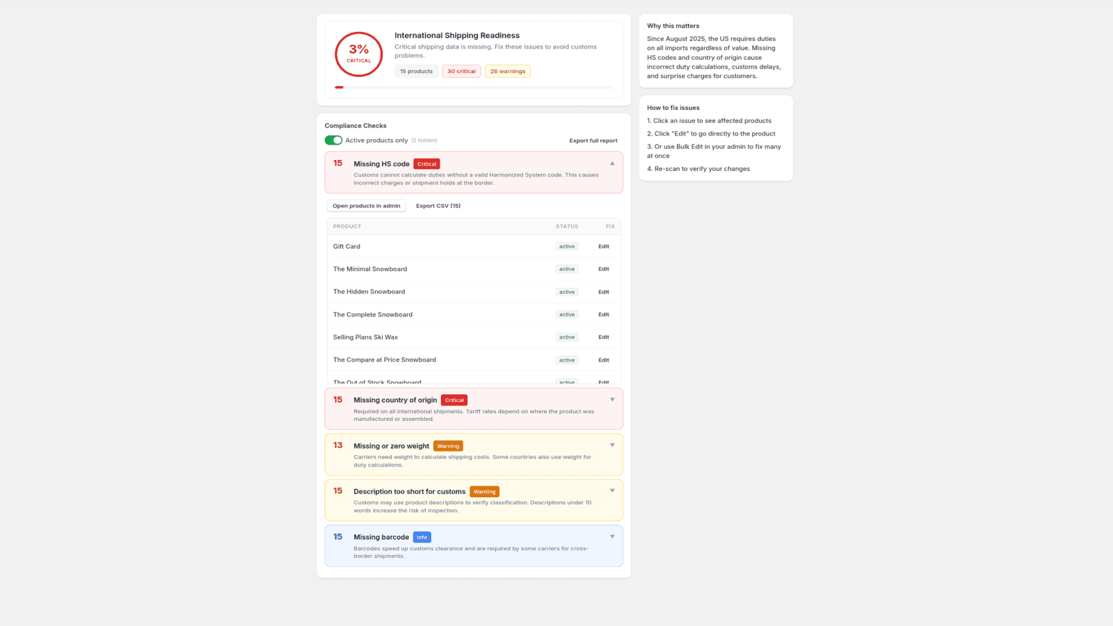ShipReady dashboard