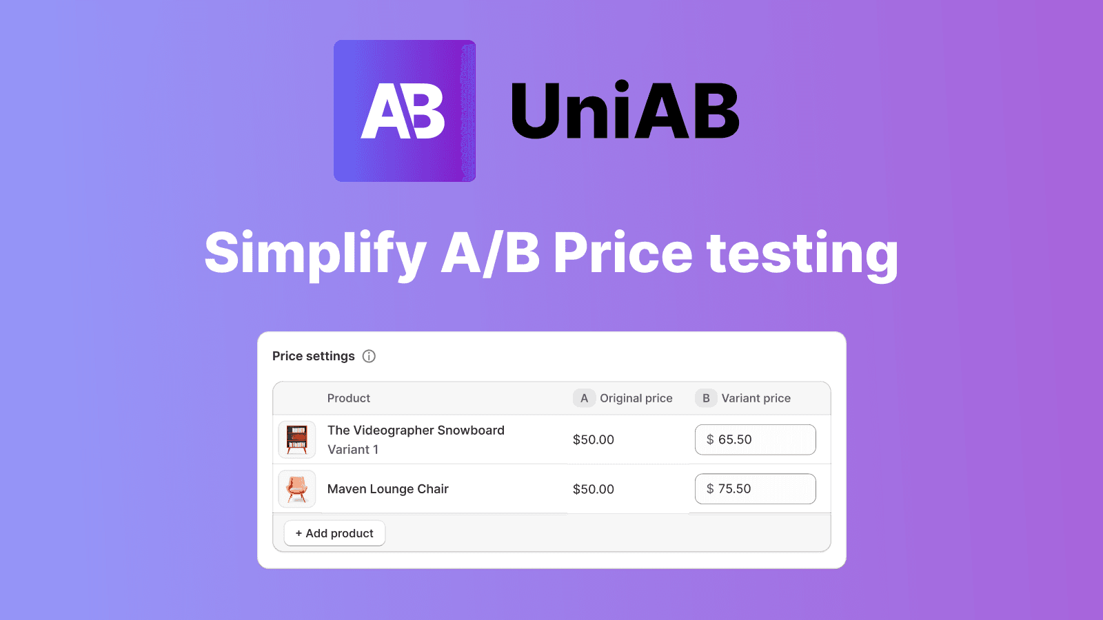 UniAB ab test, a/b testing, price testing, UTM, country test