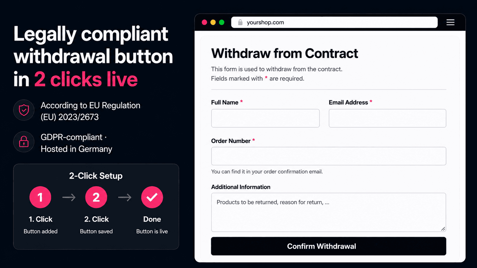 Withdrawal button per EU 2023/2673 added in 2 clicks