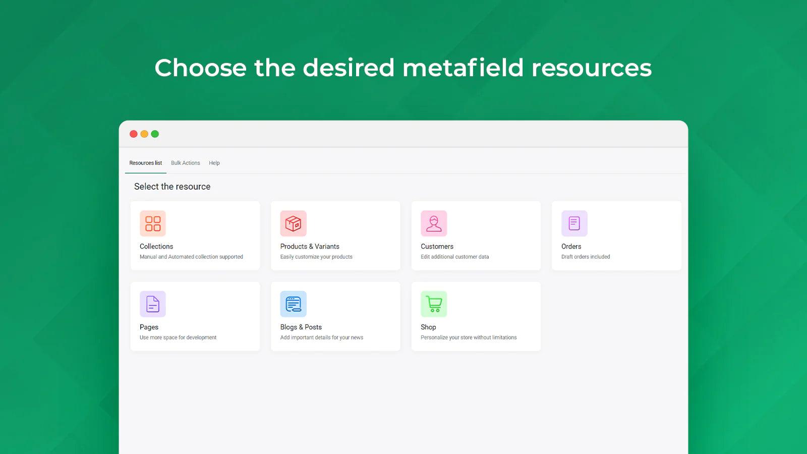 this image shows how to add metafields for collections