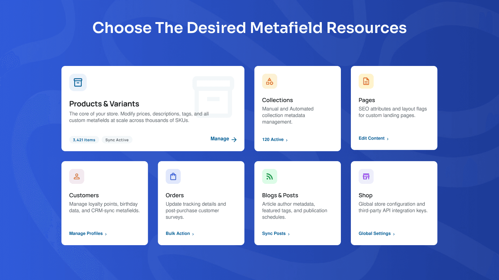 this image shows how to add metafields for collections