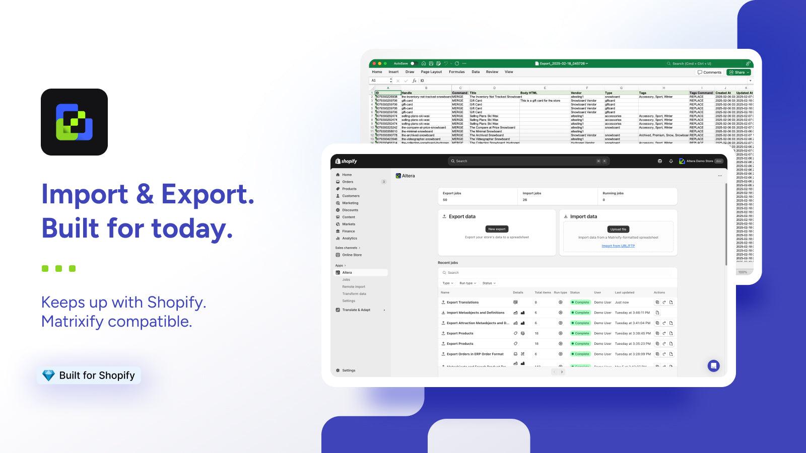 Export and Import your Shopify data with Spreadsheets