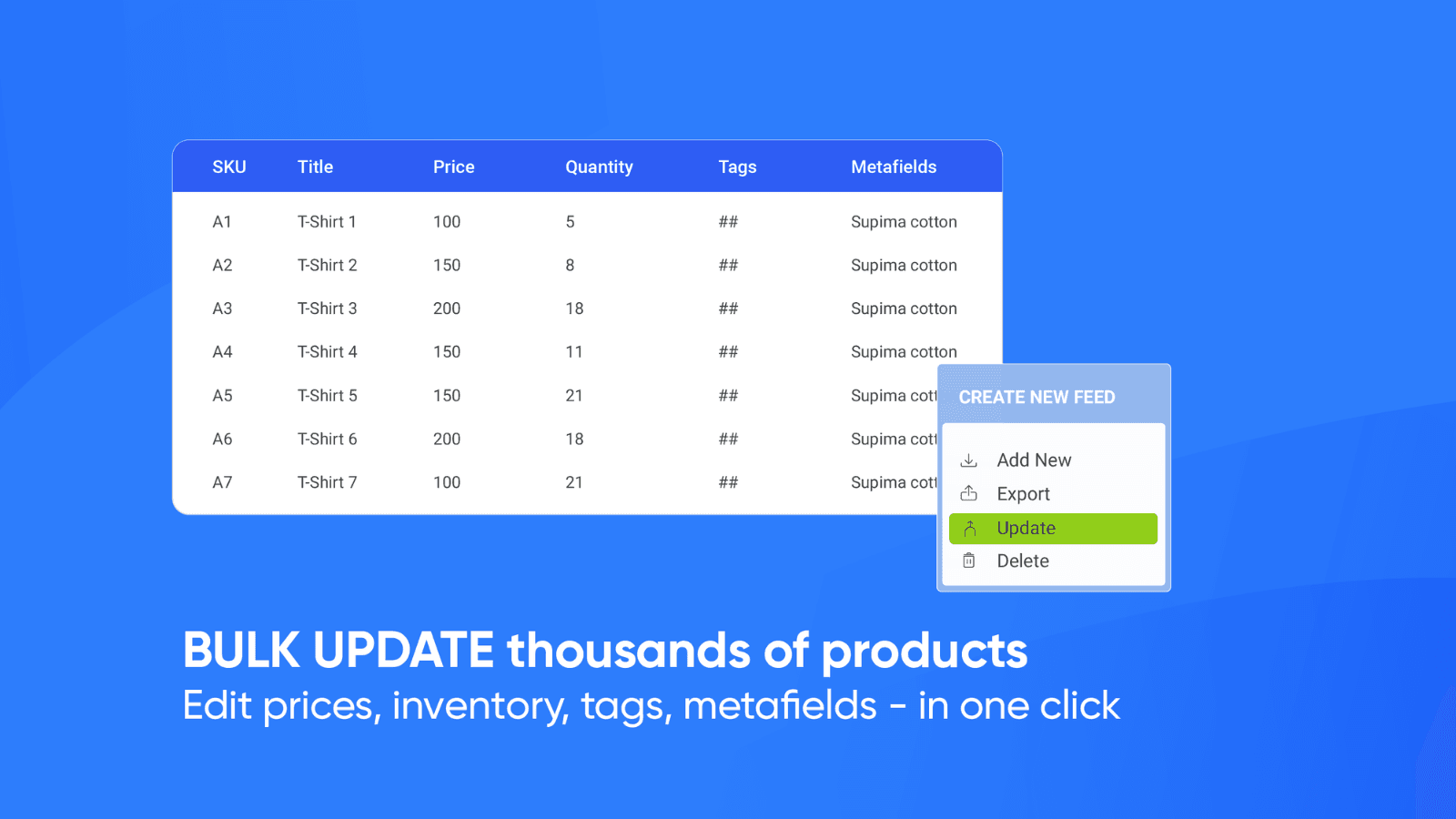 Automatically update data in bulk