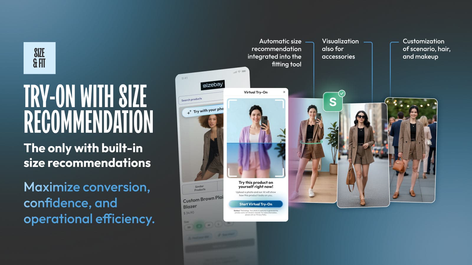 Virtual try-on with built-in size recommendation
