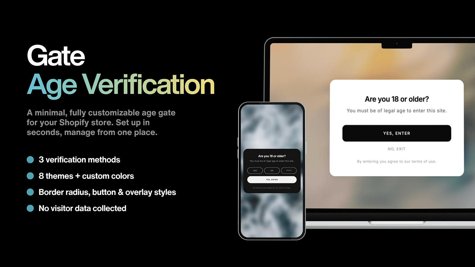 Gate Age Verification popup on a Shopify store