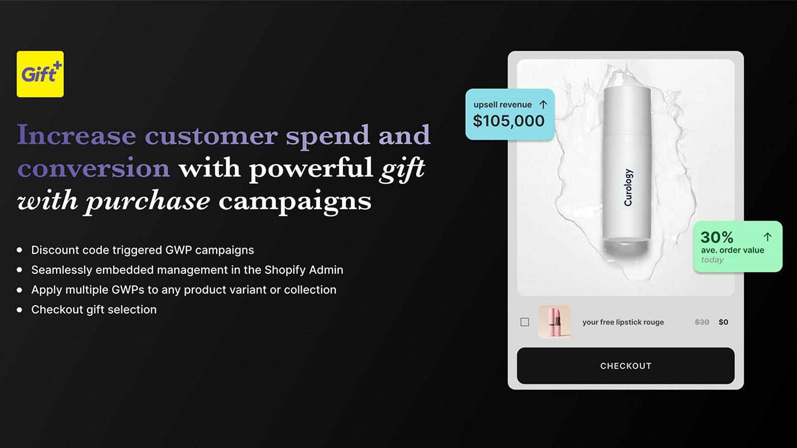 Shopify GWP discount for quantity, total value, specific product