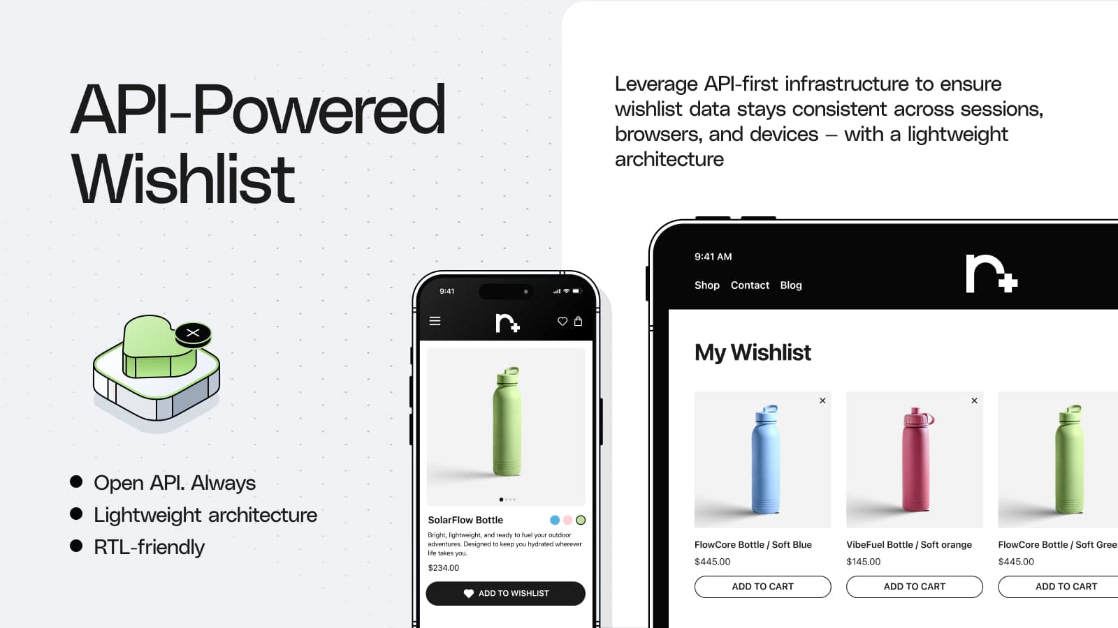 Shopify wishlist app with open API, optimised for page speed
