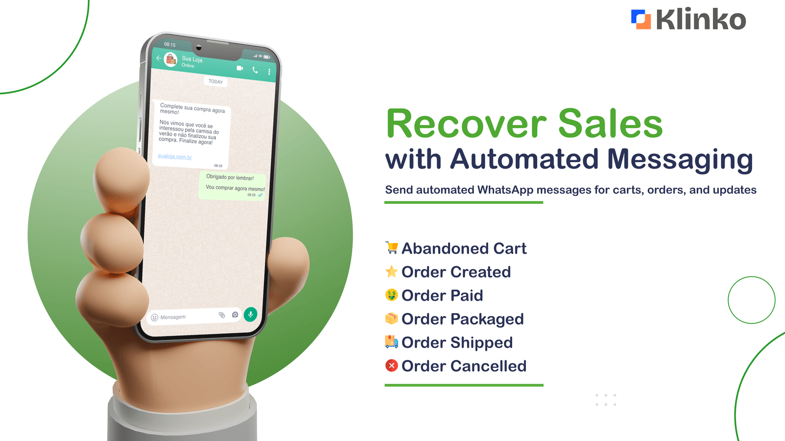 Drive more sales with smart messages on your customer's WhatsApp