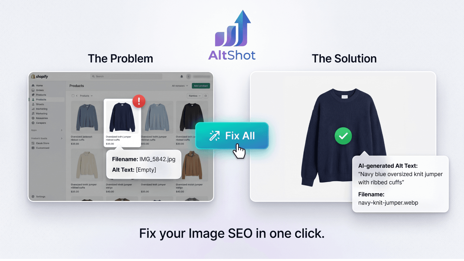 AltShot app interface demonstration showing a 'Before and After'