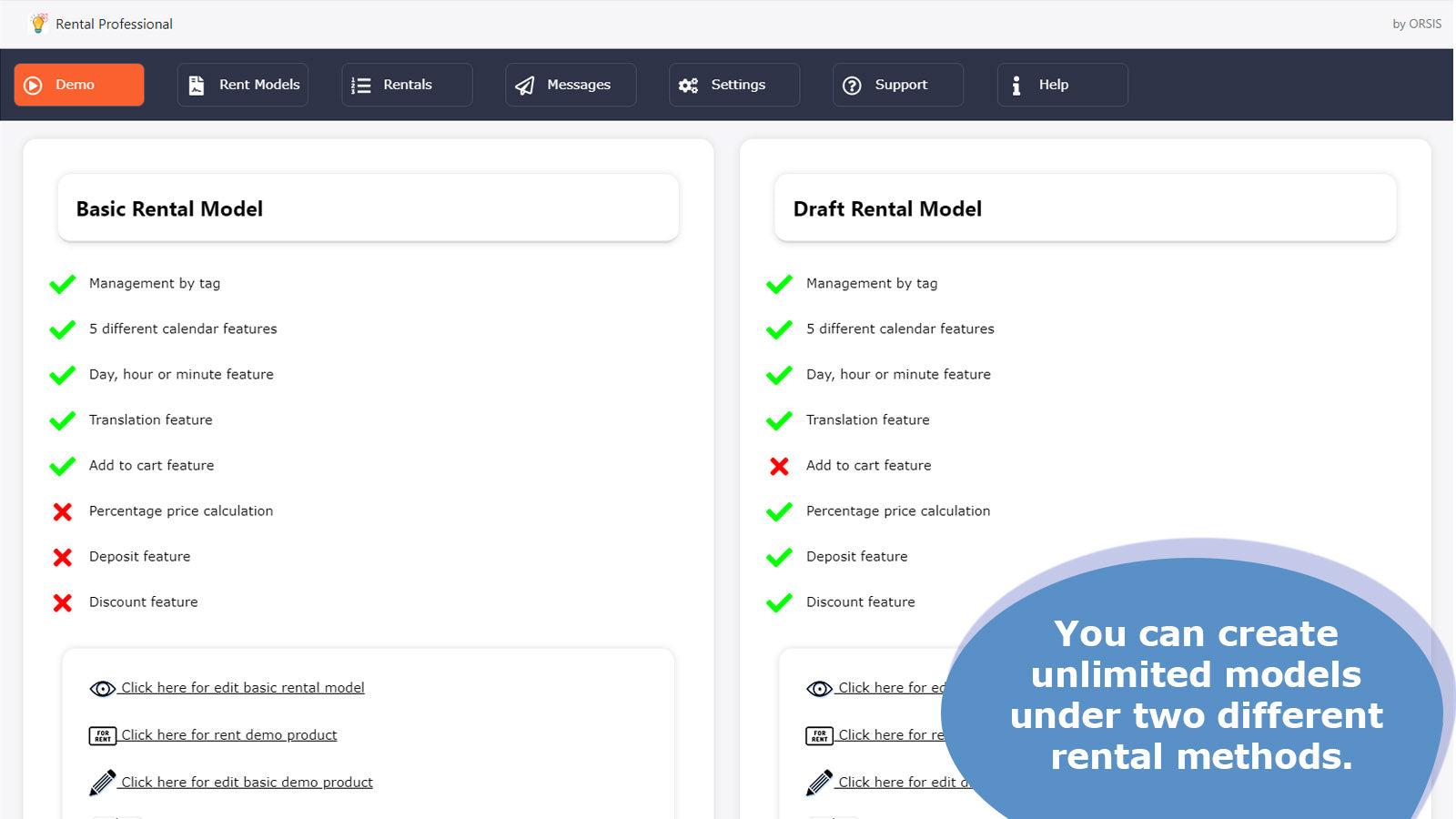 You can create unlimited models under two different methods