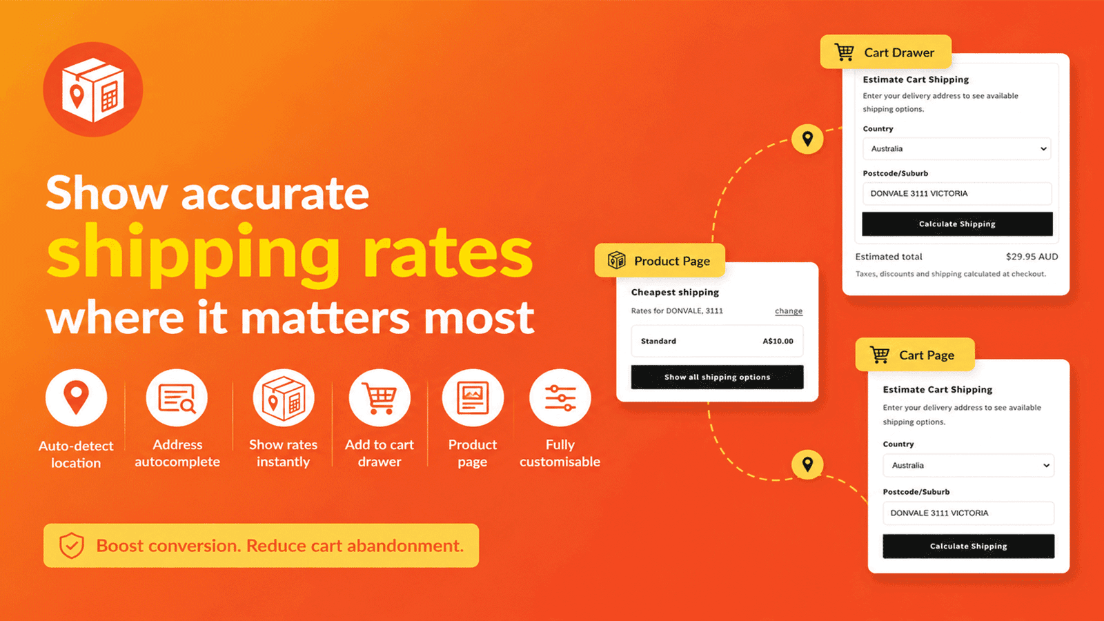 Show accurate shipping rates where it matters most